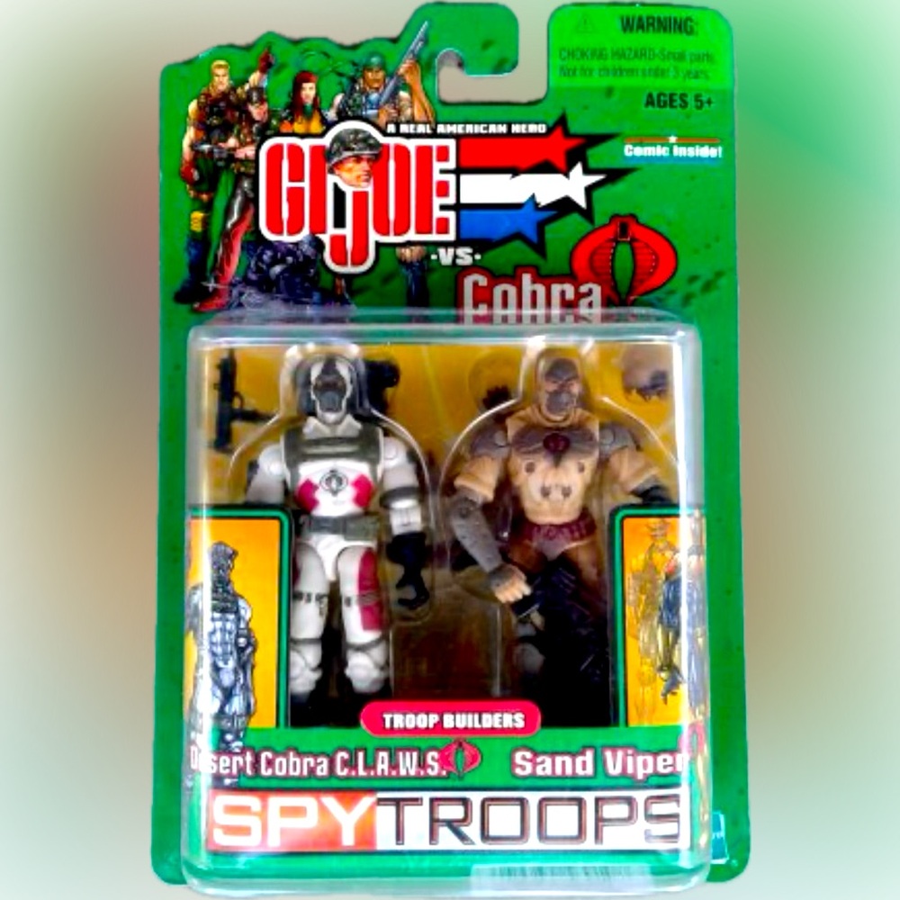 VTG Y2K 2003 GI JOE VS COBRA SPY TROOPS DESERT COBRA CLAWS SAND VIPER HASBRO TOY